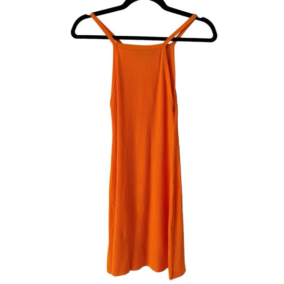 Reformation Dresses & Skirts - Reformation Bright Orange Ribbed Tank Tencel Mini Dress Women’s Size XS